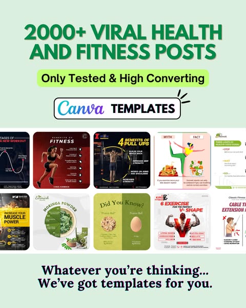 2000+ Fitness, Nutrition & Health Bundle - Social Media Templates